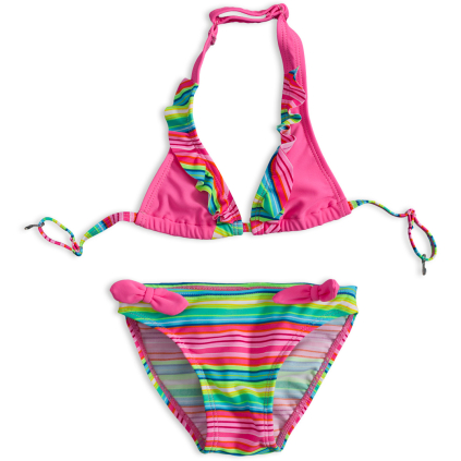 Dievčenské plavky PEBBLESTONE SUMMER STRIPE ružové