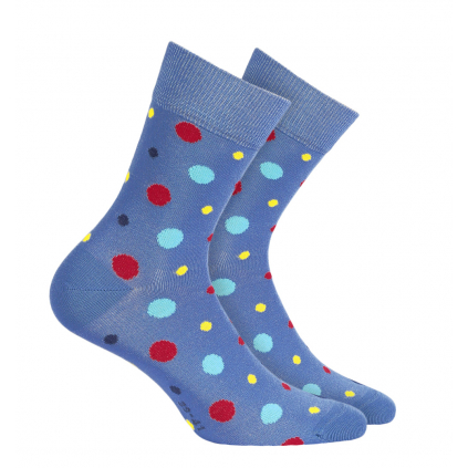 Pánske vzorované ponožky WOLA FAREBNÁ BODKA modré