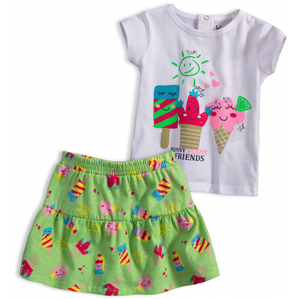 Dievčenská letná súprava KNOT SO BAD FUNNY FRIENDS biela