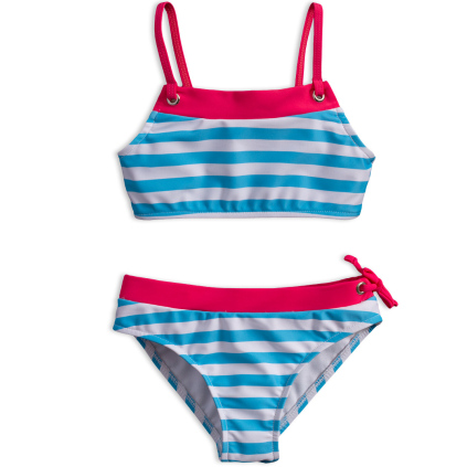 Dievčenské plavky KNOT SO BAD PRÚŽKY svetlo modré