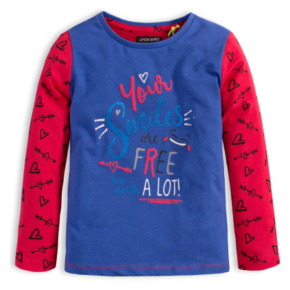 Dievčenské tričko LEMON BERET SMILES modré