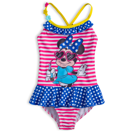 Dievčenské plavky DISNEY MINNIE HOLIDAY ružový prúžok