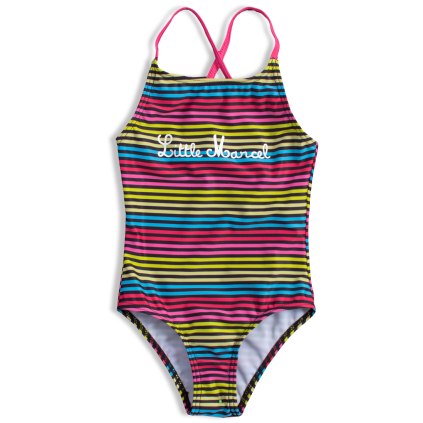 Dievčenské plavky vcelku LITTLE MARCEL farebné prúžky