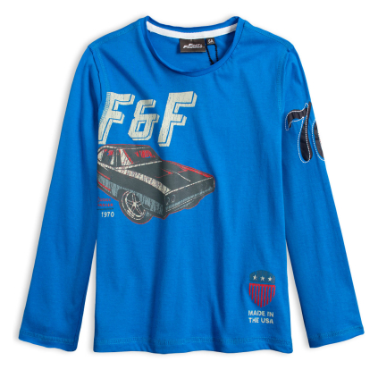 Chlapčenské tričko FAST&FURIOUS DODGE stredne modré