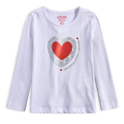 Dievčenské tričko LOSAN DIAMOND biele