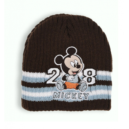 Chlapčenská pletená čiapka DISNEY MICKEY MOUSE BABY hnedá