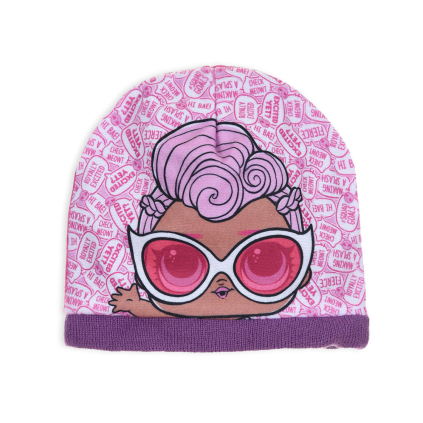 Dievčenská čiapka L.O.L SURPRISE fialový lem