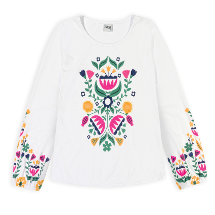 Dievčenský top NANAI PÚPAVY biely