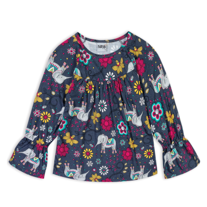 Dievčenská tunika NANAI SLONY šedá