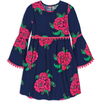 Dievčenské šaty NANAI VLČIE MAKY modré