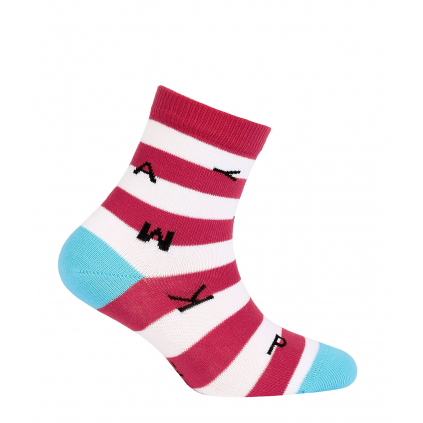 Dievčenské vzorované ponožky GATTA PÍSMENÁ coral