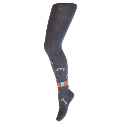 Chlapčenské pančuchy so vzorom GATTA GAMER šedé