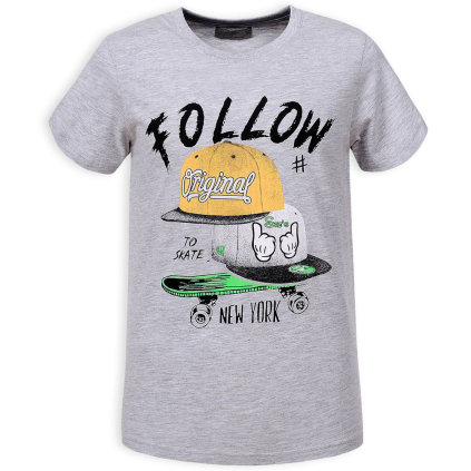 Chlapčenské tričko GLO STORY FOLLOW šedé