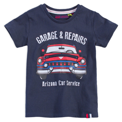 Chlapčenské tričko z BIO bavlny LEMON BERET GARAGE tmavomodré