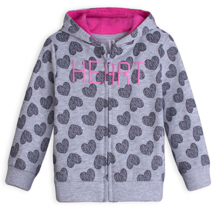 Mikina pre dievčatá VENERE SRDIEČKA šedá