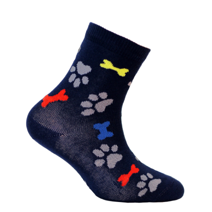 Chlapčenské ponožky WOLA STOPY A KOSTI tmavomodré