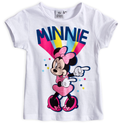 Dievčenské tričko DISNEY MINNIE RAINBOW biele