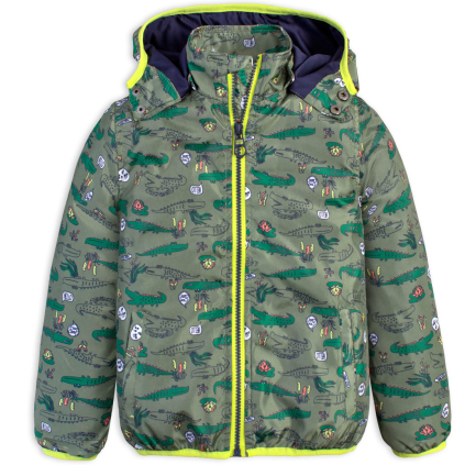 Chlapčenská šuštiaková bunda LEMON BERET KROKODÍLY zelená