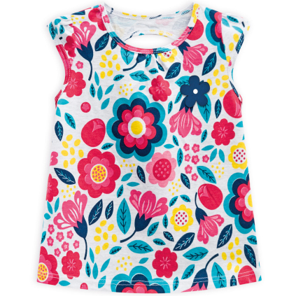 Dievčenský top KYLY BIG FLOWERS šedý