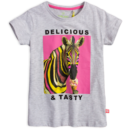 Dievčenské tričko z BIO bavlny LEMON BERET DELICIOUS šedé