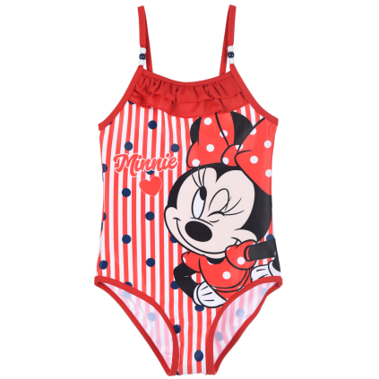 Dievčenské plavky DISNEY MINNIE PRÚŽKY červené