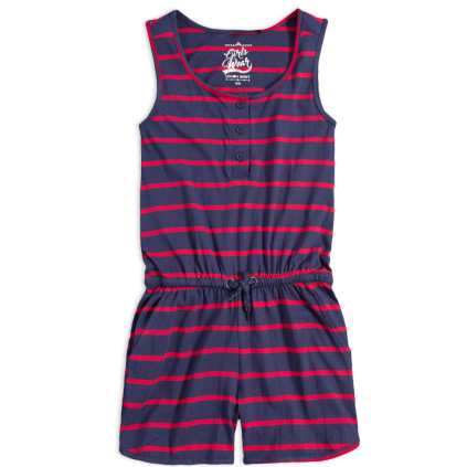 Dievčenský overal LEMON BERET PRÚŽKY modrý