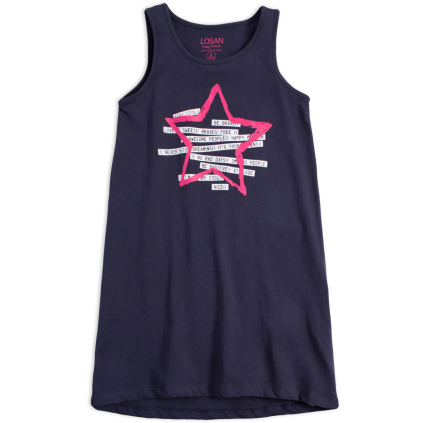 Dievčenské šaty bez rukávov LOSAN BE POSITIVE modré