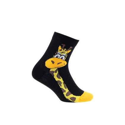 Dievčenské ponožky WOLA ŽIRAFA čierno-žlté