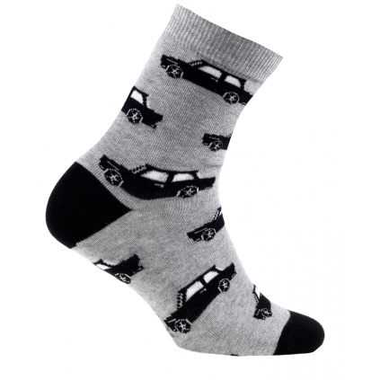Chlapčenské vzorované ponožky GATTA AUTÁ šedé