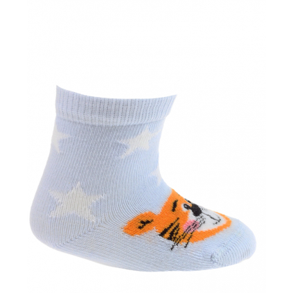 Dojčenské vzorované ponožky WOLA TIGRÍK modré