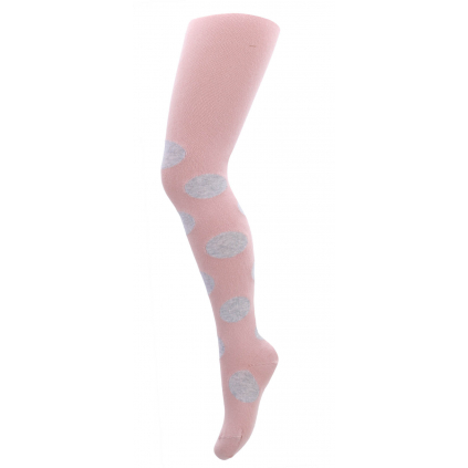 Dievčenské vzorované pančuchy WOLA VEĽKÉ BODKY ružové