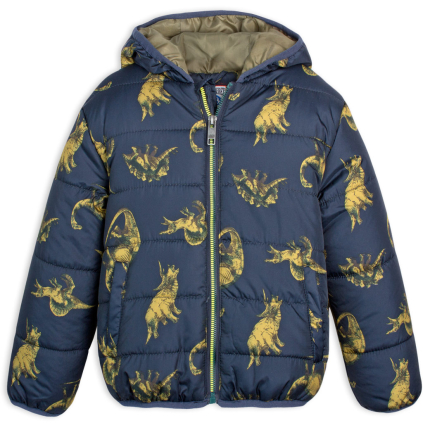 Chlapčenská bunda LEMON BERET DINOSAURUS tmavo modrá