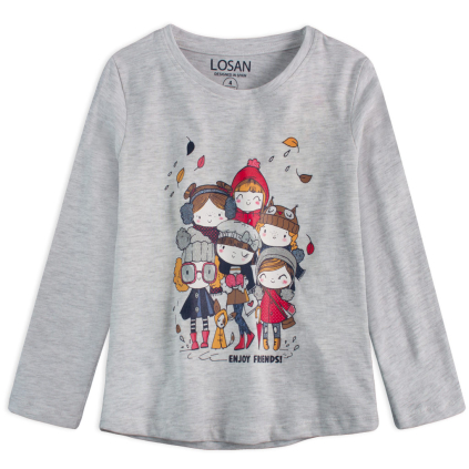 Dievčenské tričko LOSAN ENJOY FRIENDS šedé