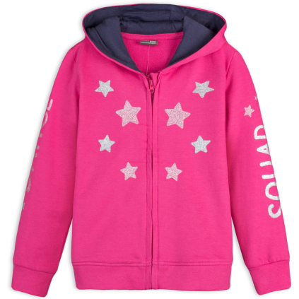 Dievčenská mikina s kapucňou LOSAN SQUAD tmavo ružová