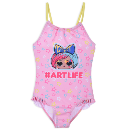 Dievčenské plavky L.O.L.SURPRISE ARTLIFE svetlo ružové
