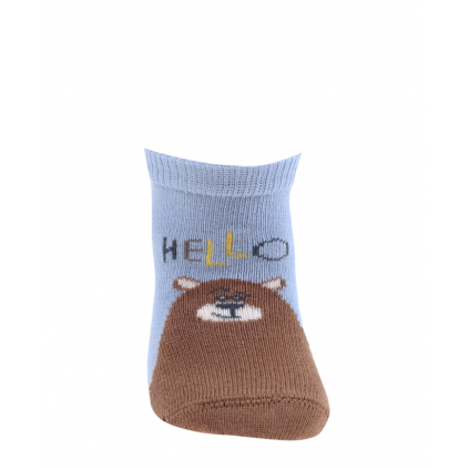 Dojčenské vzorované ponožky WOLA MEDVEĎ modré