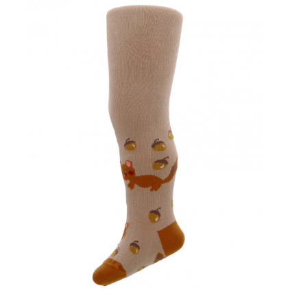 Detské vzorované pančuchy WOLA V LESE béžové