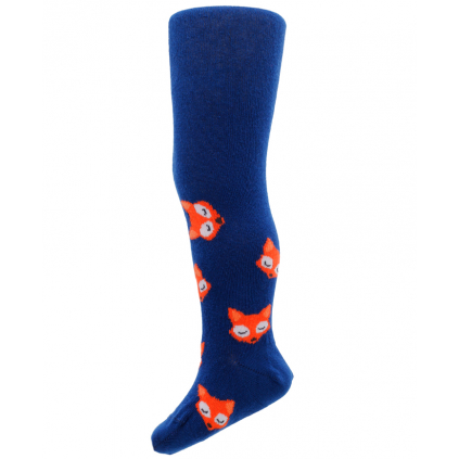 Chlapčenské vzorované pančuchy WOLA LÍŠTIČKY modré