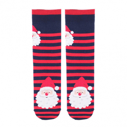 Pánske ponožky s vianočným motívom WOLA SANTA CLAUS prúžky