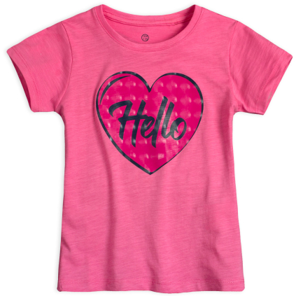 Dievčenské tričko z BIO bavlny LEMON BERET HELLO ružové