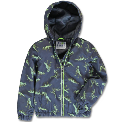 Chlapčenská jarná bunda LEMON BERET DINOSAURI modrá