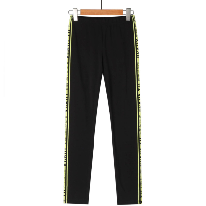 Dievčenské legíny GLO STORY READY zelený prúžok