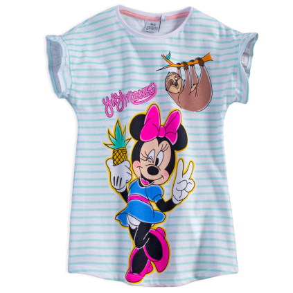 Dievčenská nočná košeľa DISNEY MINNIE YAY zelený prúžok