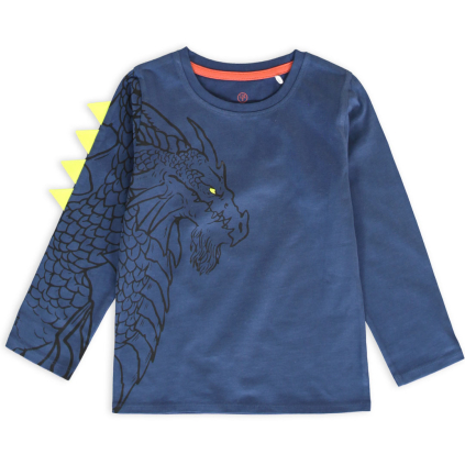 Chlapčenské tričko z BIO bavlny LEMON BERET DRAGON modré