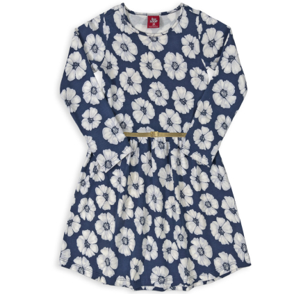 Dievčenské šaty BEE LOOP VLČIE MAKY modré