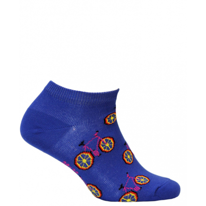 Dievčenské členkové ponožky WOLA BICYKLE modré