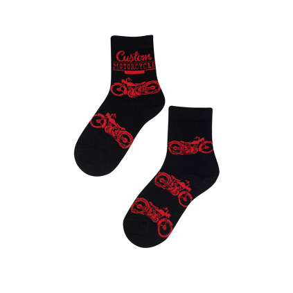 Chlapčenské ponožky WOLA MOTORKY čierne