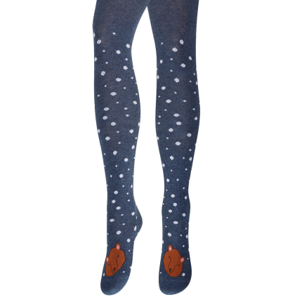 Detské vzorované pančuchy WOLA MACKO, BODKY modré