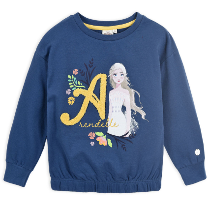 Dievčenská mikina z BIO bavlny DISNEY FROZEN ARENDELLE modrá