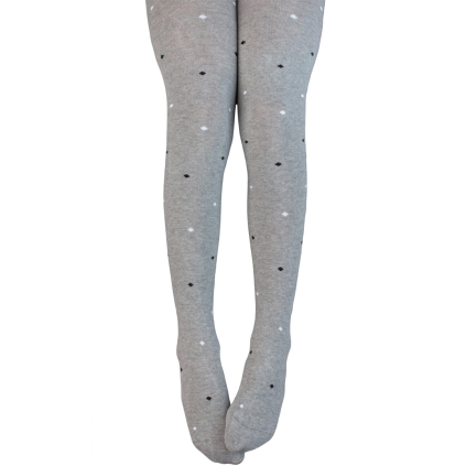 Dievčenské vzorované pančuchy WOLA MALÉ BODKY šedé